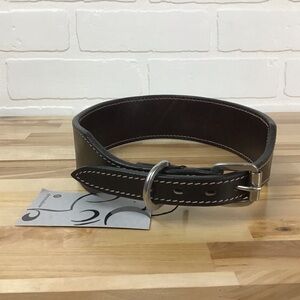 Madcow genuine leather contemporary country vibe dog collar handmade black red